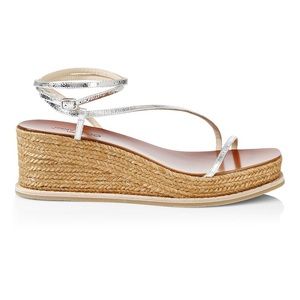 Jimmy Choo Drive 60 Espadrille Wedge Sandals Sz 9